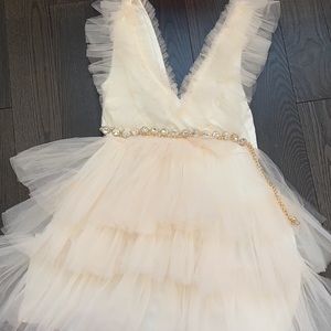 Honey Demi Tiered tulle ruffle mini dress